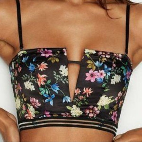 Victoria's‎ Secret Very Sexy Unlined Strapless Floral Bustier Bra Size Small NEW - Picture 1 of 13